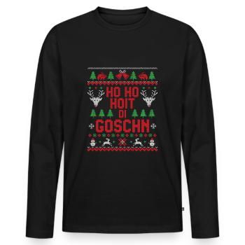 Ho Ho Hoit Di Goschn Ugly Christmas - Männer Premium Bio Langarmshirt - Schwarz - Vorne - Nico (187cm)