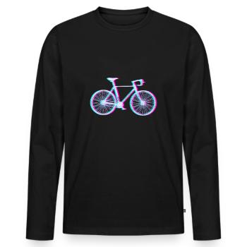 Neon Bike Glitch Cyclist - Men's Premium Organic Long Sleeve Shirt - black - Front - Nico (187cm)