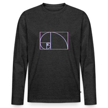 Fibonacci Spiral Glitch - Men's Premium Organic Long Sleeve Shirt - heather anthracite - Front - Nico (187cm)