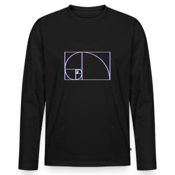 Fibonacci Spiral Glitch - Men's Premium Organic Long Sleeve Shirt - black - Front - Nico (187cm)