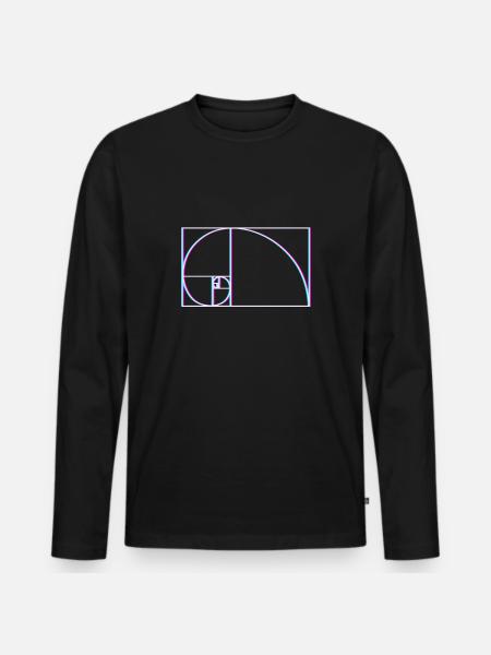 Fibonacci Spirale Glitch - Männer Premium Bio Langarmshirt - Schwarz
