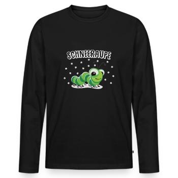 Snow caterpillar in winter with snow - Men's Premium Organic Long Sleeve Shirt - black - Front - Nico (187cm)
