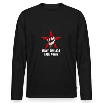 Make Amerika Rage Again - Männer Premium Bio Langarmshirt - Schwarz - Vorne - Nico (187cm)
