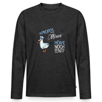 Seefahrer Möwe Norddeutsch Sprüche - Männer Premium Bio Langarmshirt - Anthrazit meliert - Vorne - Nico (187cm)