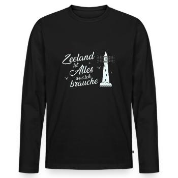 Zeeland Niederlande Urlaub - Männer Premium Bio Langarmshirt - Schwarz - Vorne - Nico (187cm)