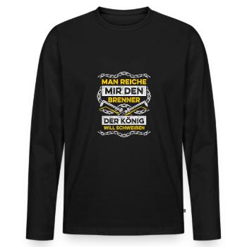 Schweißer Der König will Schweißen - Männer Premium Bio Langarmshirt - Schwarz - Vorne - Nico (187cm)