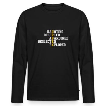 Urbex Urban Exploring Crew - Men's Premium Organic Long Sleeve Shirt - black - Front - Nico (187cm)