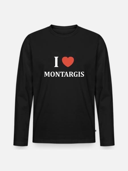 i love montargis - T-shirt manches longues Premium bio Homme - noir