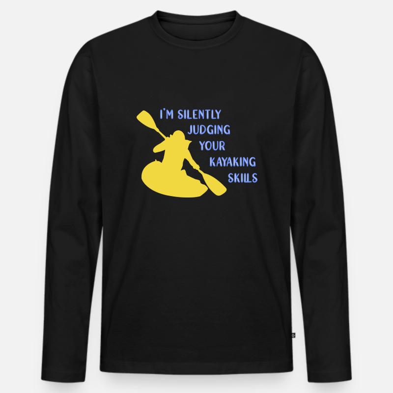 Kajak Kajakfahren - Männer Premium Bio Langarmshirt - Schwarz