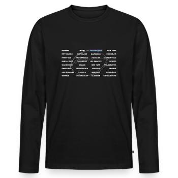 Villes de football Foxborough - T-shirt manches longues Premium bio Homme - noir - Devant - Nico (187cm)