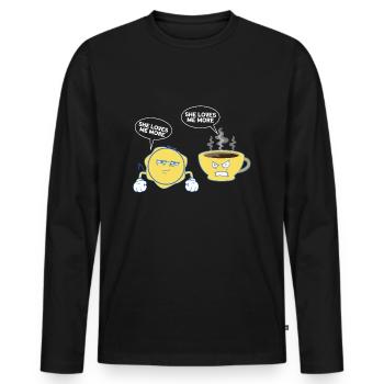 Cross Stitch Cross Stitch Embroidery - Men's Premium Organic Long Sleeve Shirt - black - Front - Nico (187cm)