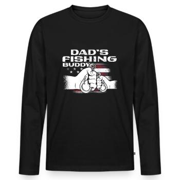 Angeln Angler Vater Sohn Dad's Fishing Buddy - Männer Premium Bio Langarmshirt - Schwarz - Vorne - Nico (187cm)
