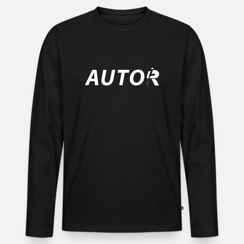 Autor - Männer Premium Bio Langarmshirt - Schwarz