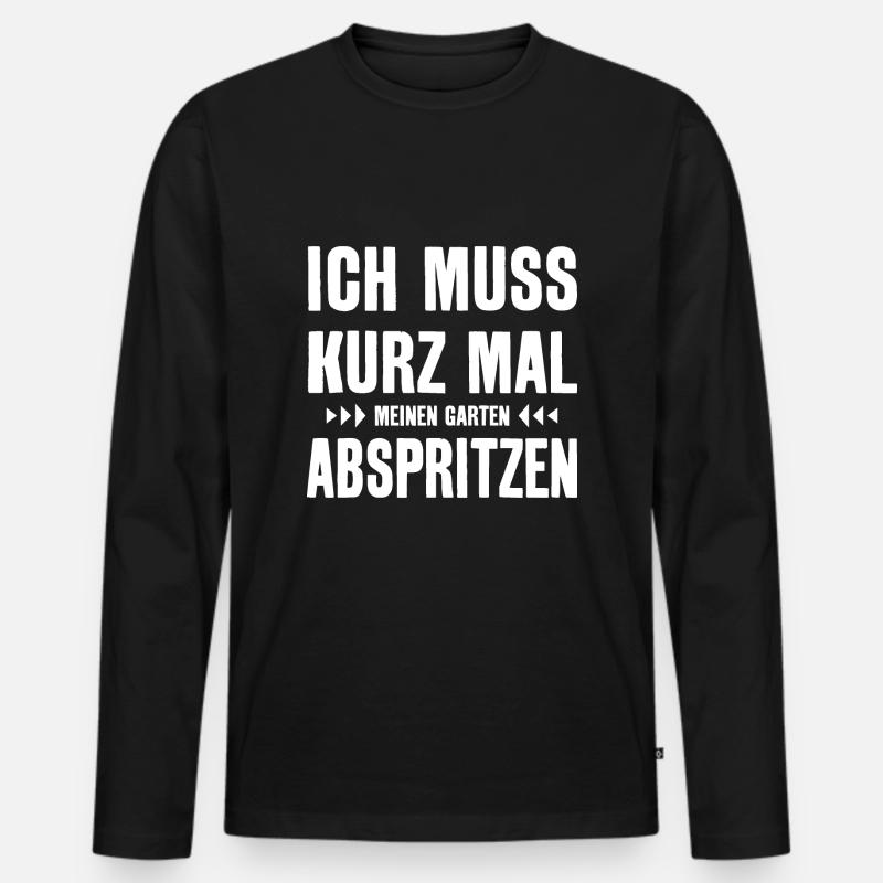 LUSTIG GARTEN SPRUCH GÄRTNER - Männer Premium Bio Langarmshirt - Schwarz