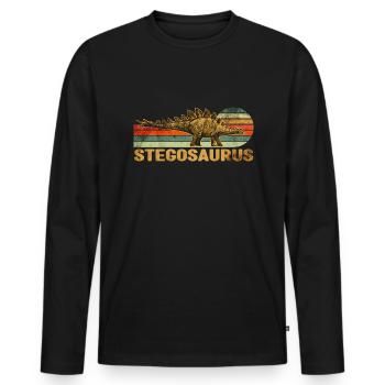 Stegosaurus - T-shirt manches longues Premium bio Homme - noir - Devant - Nico (187cm)