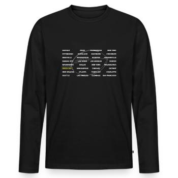 Football Cities Green Bay - Männer Premium Bio Langarmshirt - Schwarz - Vorne - Nico (187cm)