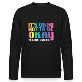 Mental Health Mentale Gesundheit - Men's Premium Organic Long Sleeve Shirt - black - Front - Nico (187cm)