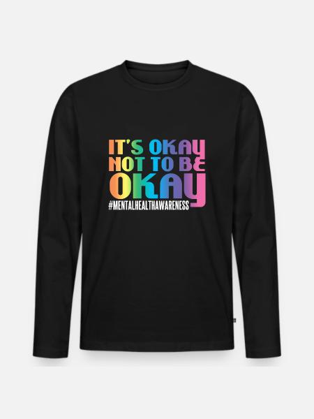 Mental Health Mentale Gesundheit - Men's Premium Organic Long Sleeve Shirt - black