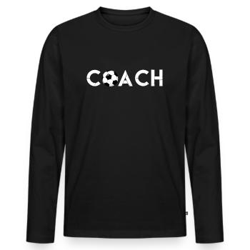 Football Coach | Gift football coach coach - Men's Premium Organic Long Sleeve Shirt - black - Front - Nico (187cm)