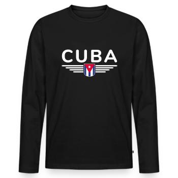 Un design cubain élégant pour les fans - T-shirt manches longues Premium bio Homme - noir - Devant - Nico (187cm)