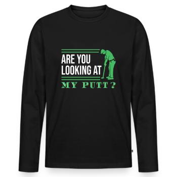 Golf Golfers Golfers - Men's Premium Organic Long Sleeve Shirt - black - Front - Nico (187cm)