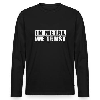 Heavy Metal Metalfan Biker Rocker Festival - Männer Premium Bio Langarmshirt - Schwarz - Vorne - Nico (187cm)