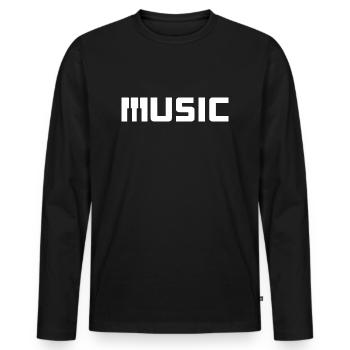 Music - Männer Premium Bio Langarmshirt - Schwarz - Vorne - Nico (187cm)