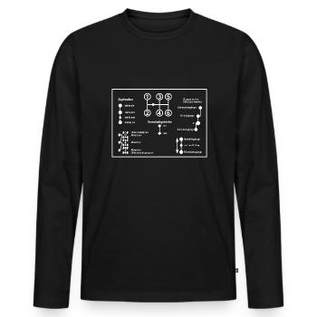 Schaltbild - Offroad - Unimog - Oldtimer - Männer Premium Bio Langarmshirt - Schwarz - Vorne - Nico (187cm)
