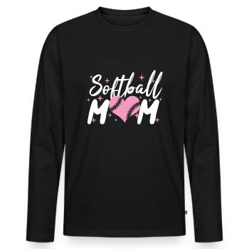 Softball - Men's Premium Organic Long Sleeve Shirt - black - Front - Nico (187cm)