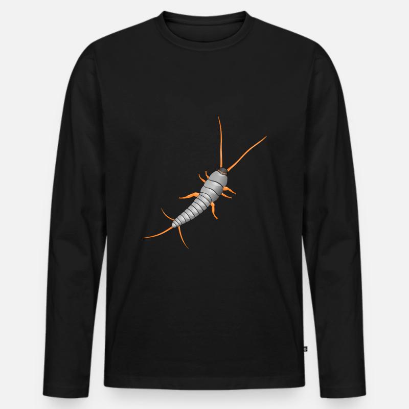 Silberfischchen, Lepisma saccharina, silverfish - Männer Premium Bio Langarmshirt - Schwarz