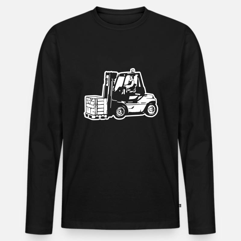 Gabelstapler / Forklift - Männer Premium Bio Langarmshirt - Schwarz