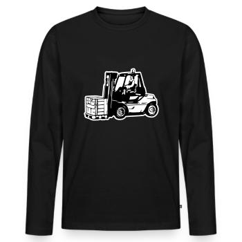 Chariot élévateur / chariot élévateur - T-shirt manches longues Premium bio Homme - noir - Devant - Nico (187cm)
