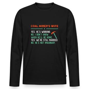 Mineurs de mines - T-shirt manches longues Premium bio Homme - noir - Devant - Nico (187cm)