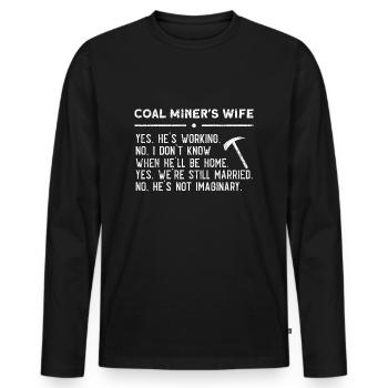 Mineurs de mines - T-shirt manches longues Premium bio Homme - noir - Devant - Nico (187cm)