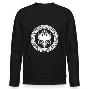 Republic of Albania Albania Shqipëria Tirana Albanians - Men's Premium Organic Long Sleeve Shirt - black - Front - Nico (187cm)