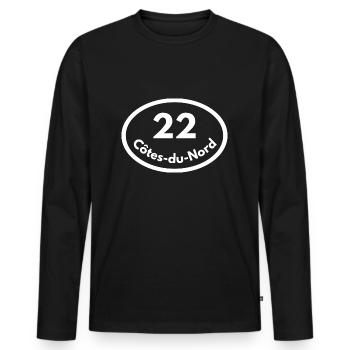 côtes du nord - T-shirt manches longues Premium bio Homme - noir - Devant - Nico (187cm)