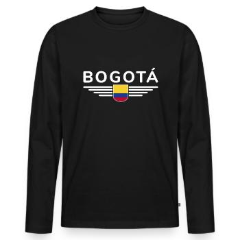 Bogotá Design – City of the Andes - Men's Premium Organic Long Sleeve Shirt - black - Front - Nico (187cm)
