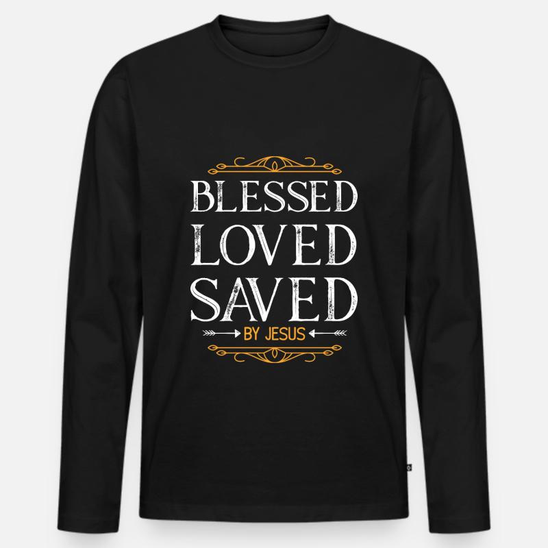 segen bibel liebe - Männer Premium Bio Langarmshirt - Schwarz