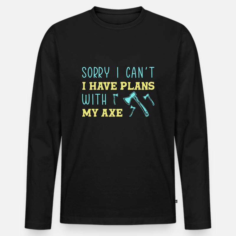 Axe throw axe throwing - Men's Premium Organic Long Sleeve Shirt - black