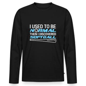 Softball - Men's Premium Organic Long Sleeve Shirt - black - Front - Nico (187cm)