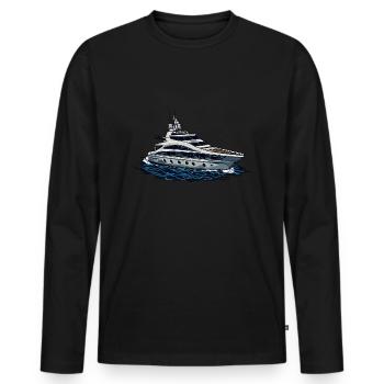 Yacht Ship - T-shirt manches longues Premium bio Homme - noir - Devant - Nico (187cm)