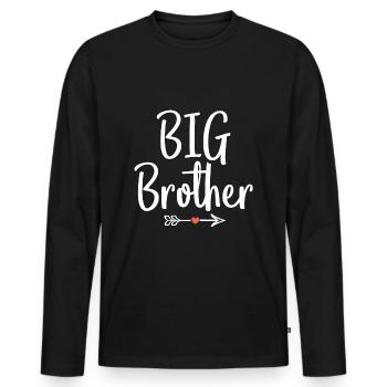 großer bruder großer bruder geschenk - Männer Premium Bio Langarmshirt - Schwarz - Vorne - Nico (187cm)