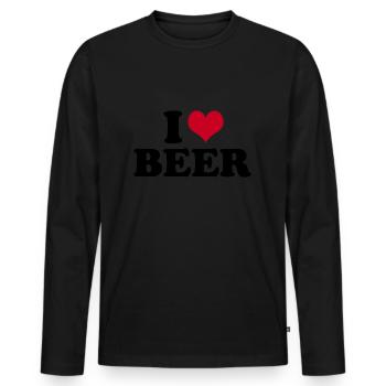J’adore la bière Bier - T-shirt manches longues Premium bio Homme - noir - Devant - Nico (187cm)