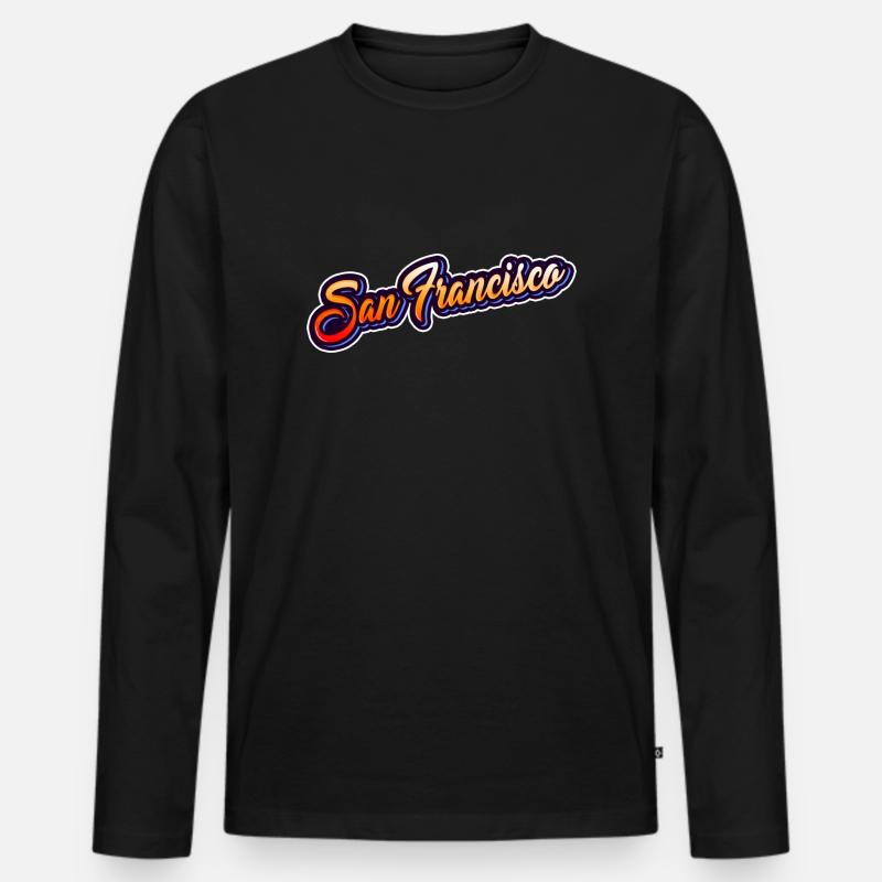 San Francisco - California - Männer Premium Bio Langarmshirt - Schwarz