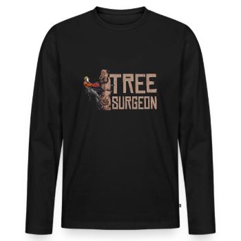 Woodworking Tree Surgeon Lumberjack - Men's Premium Organic Long Sleeve Shirt - black - Front - Nico (187cm)