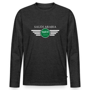 Saudi Arabia Desert Magic Style Design T-Shirt - Men's Premium Organic Long Sleeve Shirt - heather anthracite - Front - Nico (187cm)