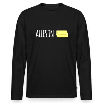 Alles in Butter - Männer Premium Bio Langarmshirt - Schwarz - Vorne - Nico (187cm)