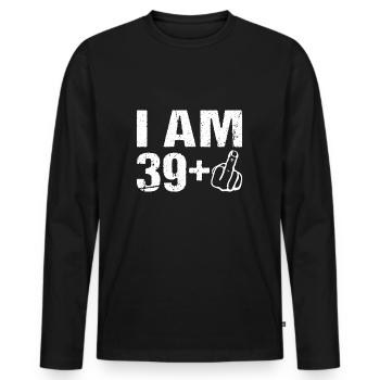 Je sur le 39+ 40ème anniversaire Humour 40 ans - T-shirt manches longues Premium bio Homme - noir - Devant - Nico (187cm)