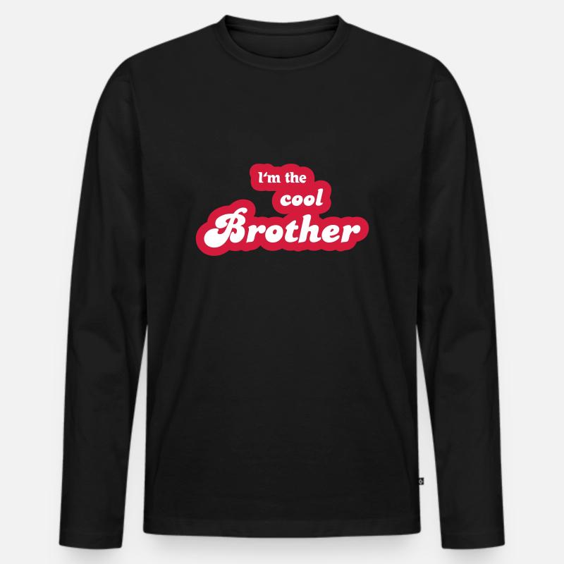 I'm the cool brother - Männer Premium Bio Langarmshirt - Schwarz