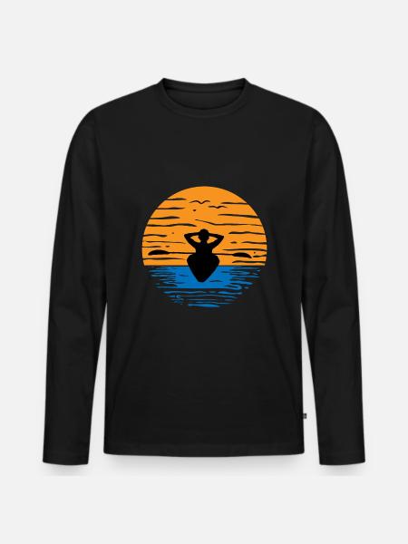 Kayak kayak kayaker in sunset 1 - Men's Premium Organic Long Sleeve Shirt - black